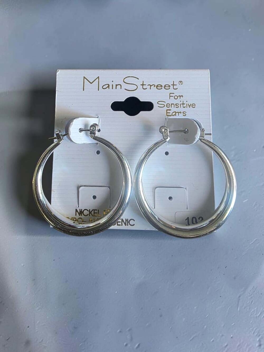 Main Street Silver Hoop Earrings Size 102